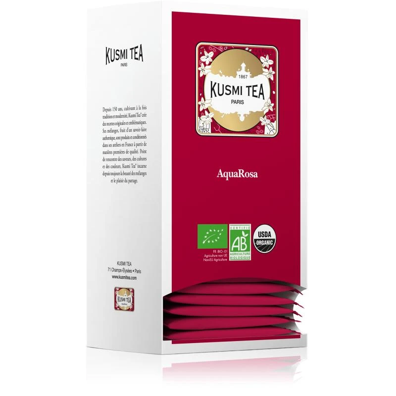AquaRosa Bio - Étui carton 25 sachets KusmiPro - 50g
